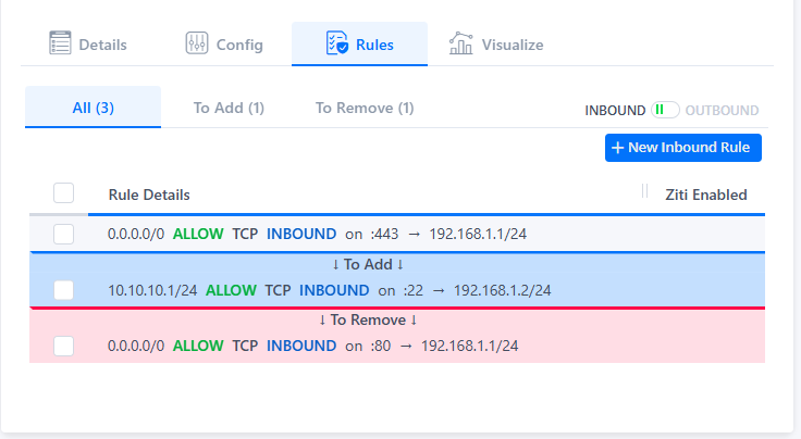 Add rule dialog