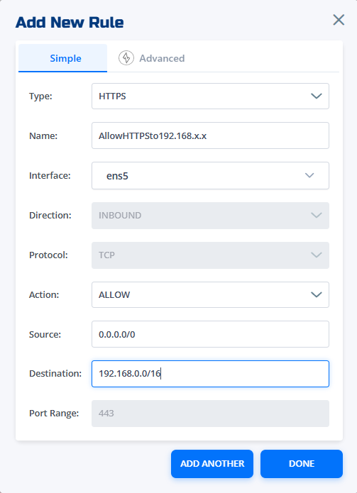 Firewall rules